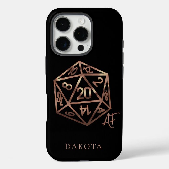 Funda iPhone 16 Pro RPG Crit AF | Dígito de la fantasía del cobre Tabl (Reverso )