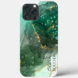 Funda iPhone 16 Pro Sacramento Green Alcohol Ink Personalizable