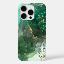 Funda iPhone 16 Pro Sacramento Green Alcohol Ink Personalizable