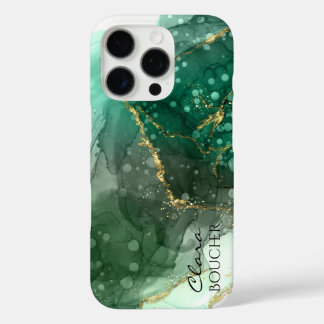Funda iPhone 16 Pro Sacramento Green Alcohol Ink Personalizable