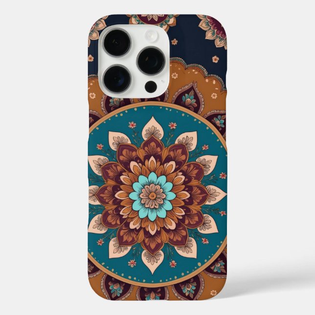 Funda iPhone 16 Pro Sacred Lotus Mandala iPhone 15 Pro Funda - Elegant (Reverso )