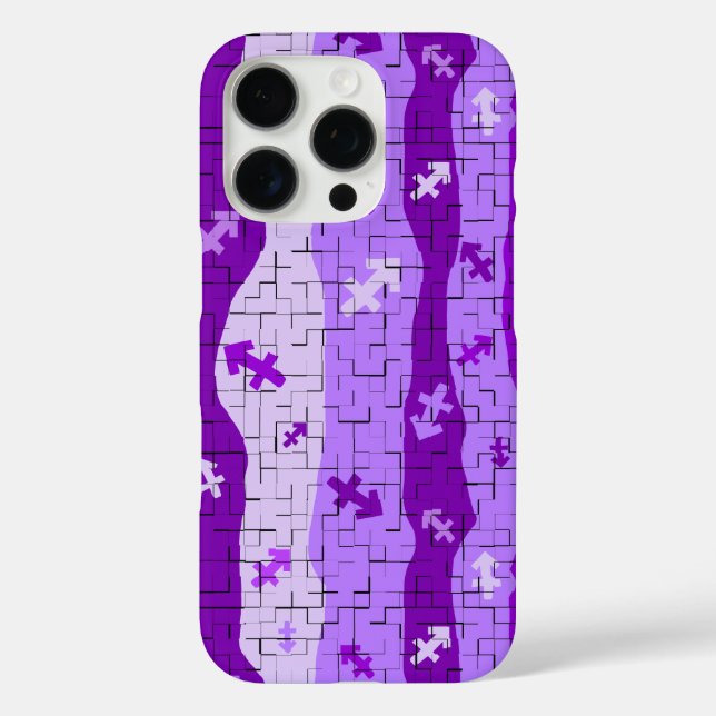 Funda iPhone 16 Pro Sagittarius Zodiac Stripes (Reverso )