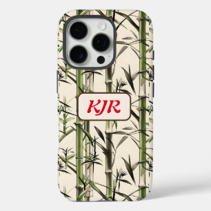 Funda iPhone 16 Pro Saltos verdes de bambú y hojas