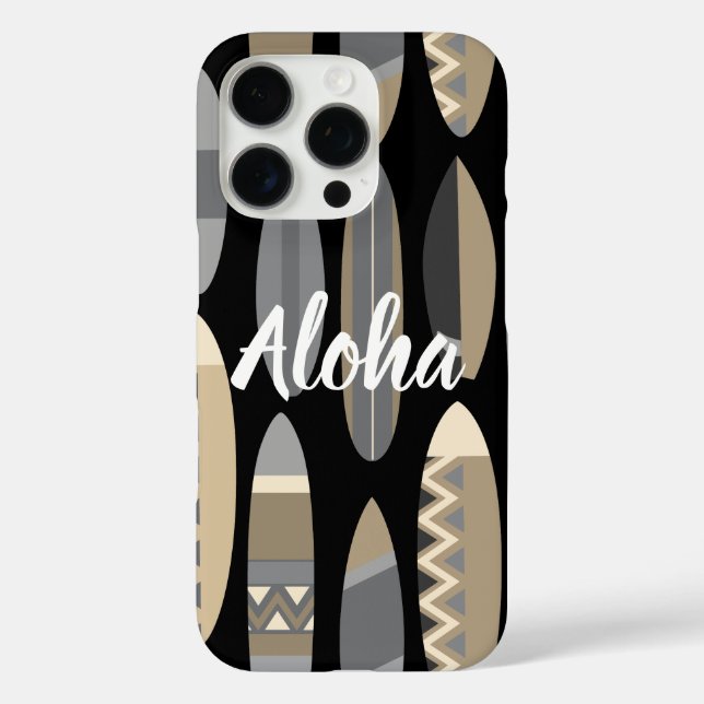 Funda iPhone 16 Pro Secret Beach Hawaiian Surfboards - Black (Reverso )
