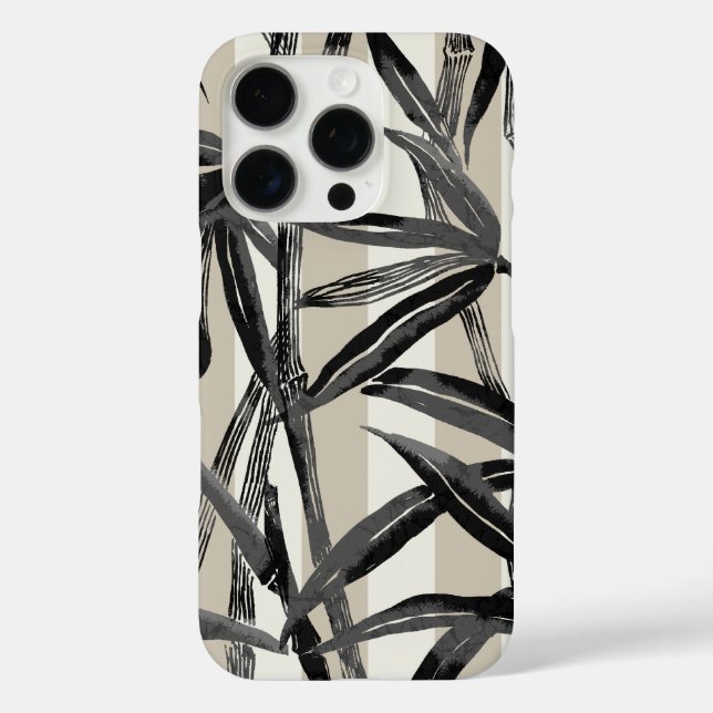 Funda iPhone 16 Pro Selva Hawaiana de la selva de bambú - Negro (Reverso )