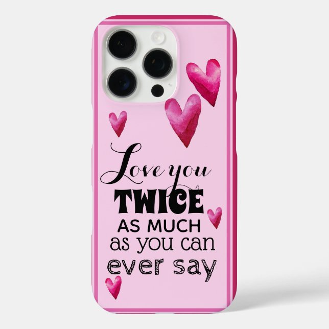 Funda iPhone 16 Pro Sentimiento de Amarte Doble - Corazones (Reverso )