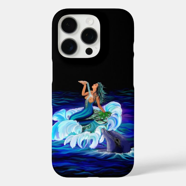 Funda iPhone 16 Pro Sirena con delfín (Reverso )