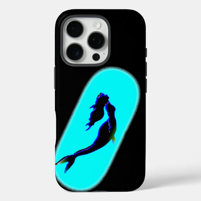 Funda iPhone 16 Pro sirena de natación negra (Reverso )