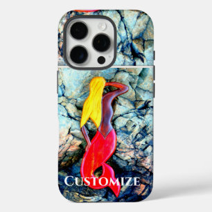 Funda iPhone 16 Pro sirena rubia de rojo