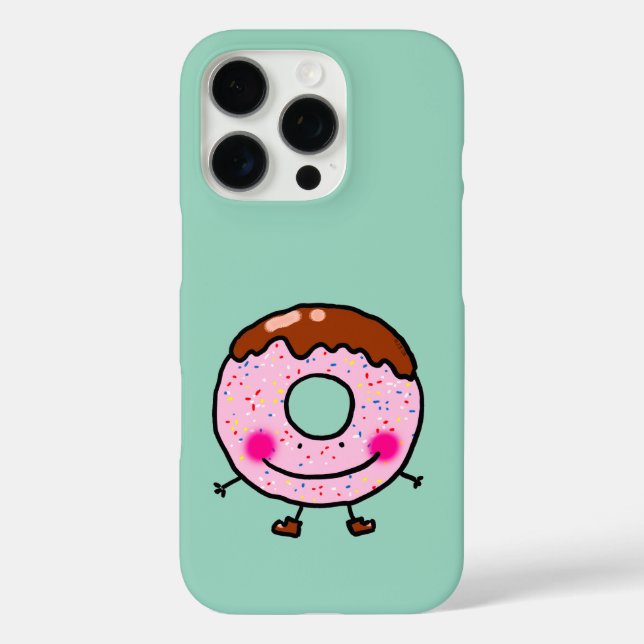 Funda iPhone 16 Pro Smiling Sprinkle Donut Character Art (Reverso )