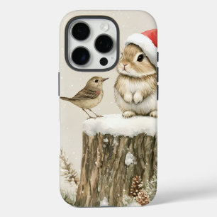 Funda iPhone 16 Pro Snowy Forest Winter Navidades de Woodland Bird