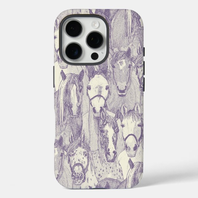 Funda iPhone 16 Pro solo caballos violet pearl (Reverso )