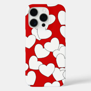 Funda iPhone 16 Pro Sorprendente cubierta para iPhone roja con corazon
