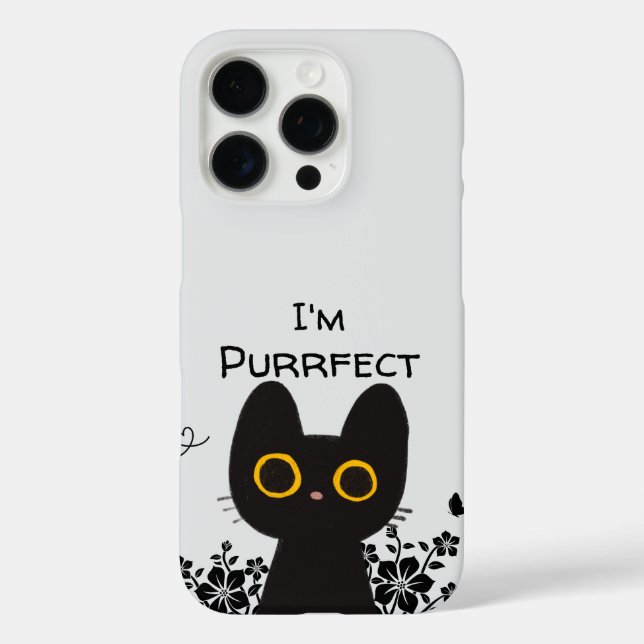 Funda iPhone 16 Pro Soy un gato negro lindo perfecto (Reverso )