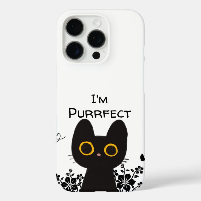 Funda iPhone 16 Pro Soy un gato negro lindo perfecto (Reverso )