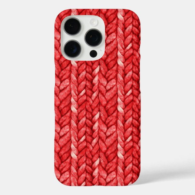 Funda iPhone 16 Pro Suéter rojo falso (Reverso )