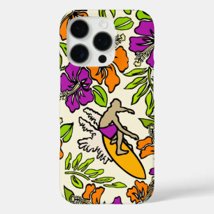 Funda iPhone 16 Pro Surf Pareau Hawaiian Hibiscus Surfing Violet