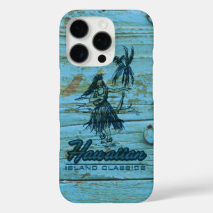 Funda iPhone 16 Pro Surf Shack Hawaiian Faux Wood Turquoise