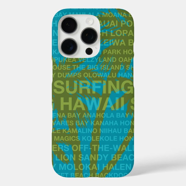 Funda iPhone 16 Pro Surfing Hawaii Palm Trees Tropical Hawaiano (Reverso )