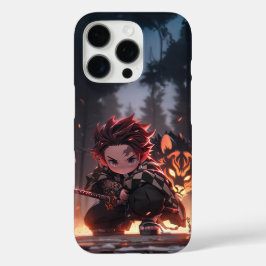 Funda iPhone 16 Pro Tanjiro Kamado Demon Slayer Chibi