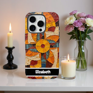 Funda iPhone 16 Pro Tapa del teléfono de Medallón texturizado del pers