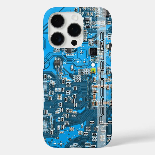Funda iPhone 16 Pro Tarjeta de circuito azul PCB del conjunto del circ (Reverso )