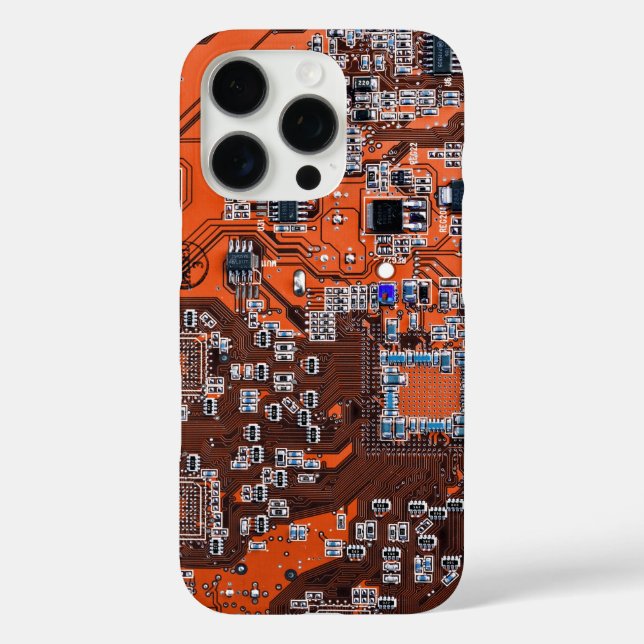 Funda iPhone 16 Pro Tarjeta de circuito del Naranja PCB del conjunto d (Reverso )