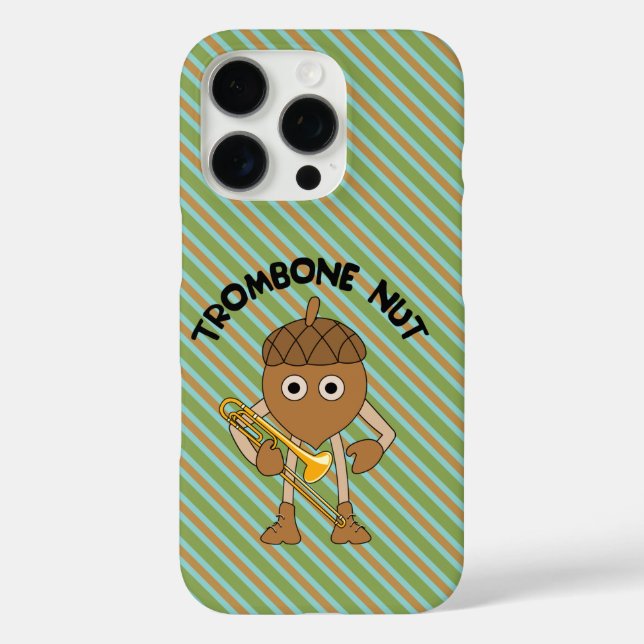 Funda iPhone 16 Pro Texto de nuez de trombón (Reverso )