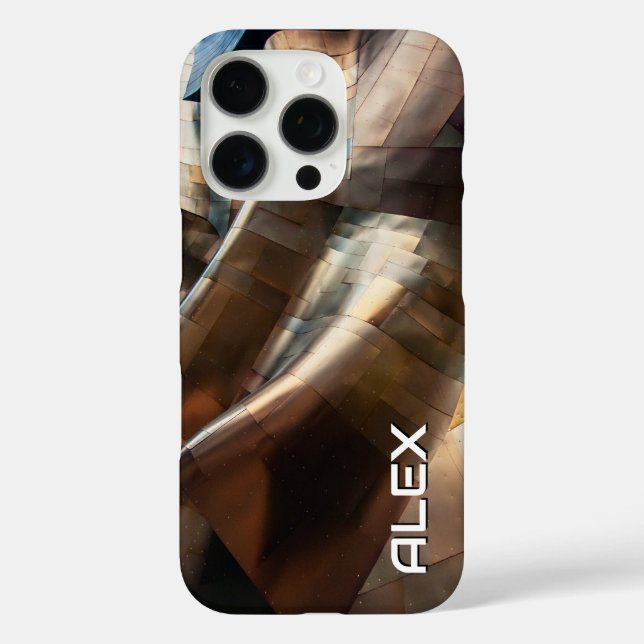 Funda iPhone 16 Pro Textura de cobre golpeada - Resumen orgánico Metál (Reverso )