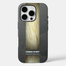 Funda iPhone 16 Pro Textura de mármol de tonos terrosos