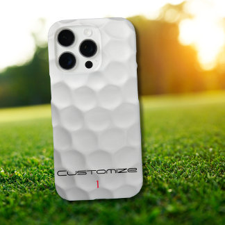 Funda iPhone 16 Pro Textura de pelota de golf blanca con hoyuelos Nomb