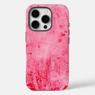 Funda iPhone 16 Pro Textura de pintura grunge rosa rojo