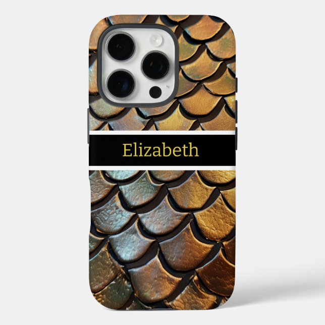 Funda iPhone 16 Pro Textura intrincada de la piel de una serpiente ven (Reverso )