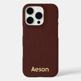 Funda iPhone 16 Pro Textura personalizada parecida a cuero marrón