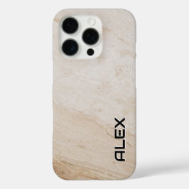 Funda iPhone 16 Pro Textura Travertina Natural - Patrón de Piedra Terr