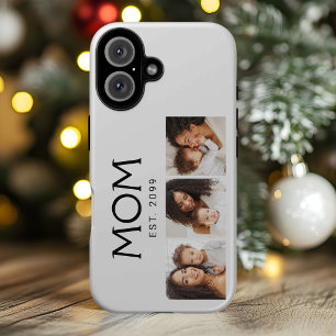 Funda iPhone 16 Pro Tipografía Clásica Blanca Establecida por Mamá 3 F