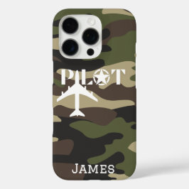 Funda iPhone 16 Pro Tipografía de Piloto y Avión Minimalista Personali