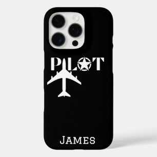 Funda iPhone 16 Pro Tipografía piloto y personalización Minimalista de