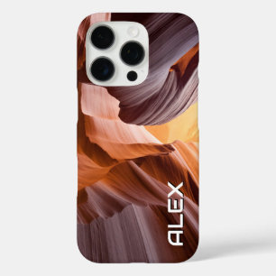 Funda iPhone 16 Pro Tonos de tierra del patrón de arenisca de la ola d