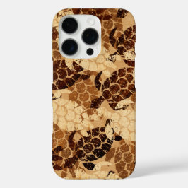 Funda iPhone 16 Pro Tortuga marina honu Hawaian Aloha Faux Koa Wood