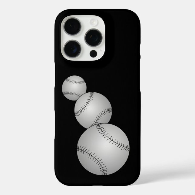 Funda iPhone 16 Pro Tres Baseballs (Reverso )