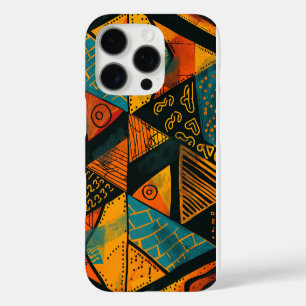 Funda iPhone 16 Pro Triángulos de colores vivos con patrones tribales