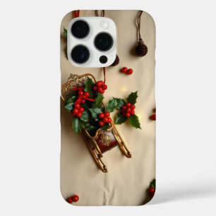 Funda iPhone 16 Pro trineos antiguos ornamentales