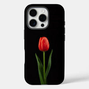Funda iPhone 16 Pro Tulipán Rojo Rubí para iPhone 16 Pro Negro 4 Luxe