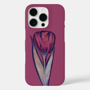 Funda iPhone 16 Pro Tulipán rosa Bloom suave de primavera