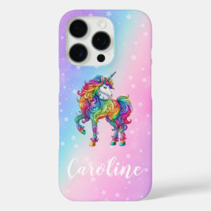 Funda iPhone 16 Pro Unicornio mágico colorido
