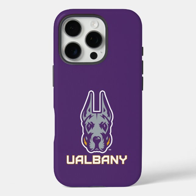 Funda iPhone 16 Pro Universidad de Albany Great Danes (Reverso )