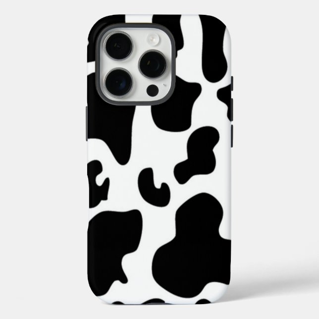 Funda iPhone 16 Pro Vaca negra y blanca (Reverso )