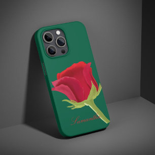 Funda iPhone 16 Pro Verde con estuche para iPhone rosa rojo