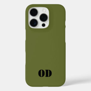 Funda iPhone 16 Pro verde OD personalizado monograma personalizado